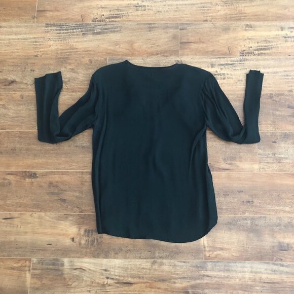zara Dark Green Keyhole Tie Neck Long Sleeve Blouse - Picture 9 of 9